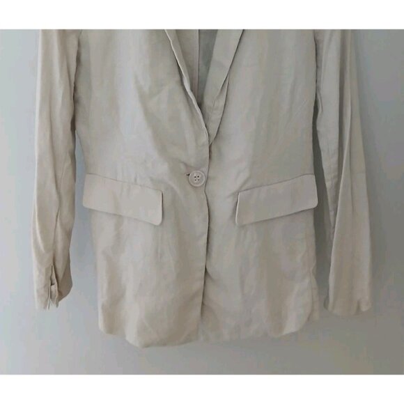 Evereve Linen Blend Single Button Blazer Jacket - Picture 4 of 10